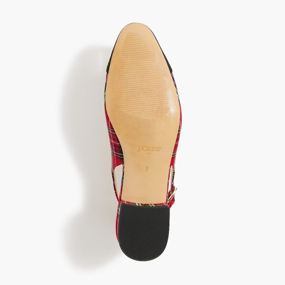 NWT J.Crew Factory Tartan Low-heel Slingbacks - Picture 5 of 5